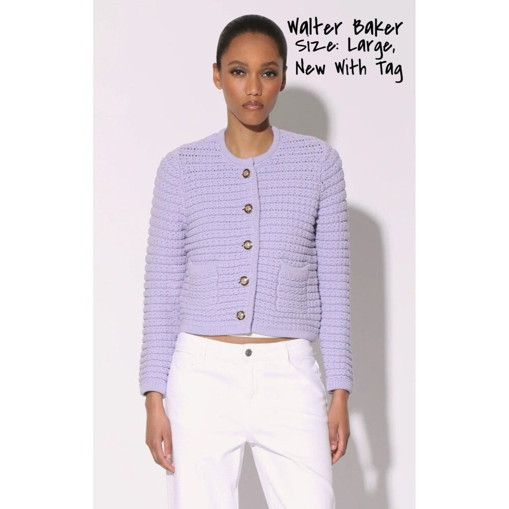Walter Baker Janis Lavender Cardigan for Women - Size Large, New with Tags